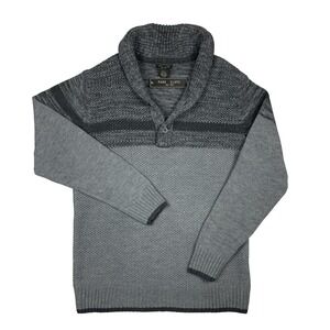Park Slope Sweater Mens XL NWT Gray Shawl Collar Button Knit Pullover